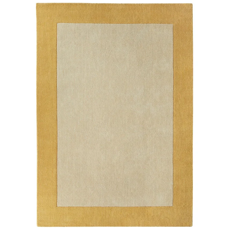 Origins Borders Ochre Luxury Wool Rug