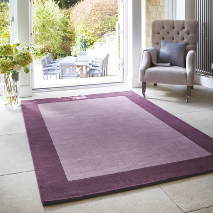 Origins Borders Mauve Luxury Wool Rug