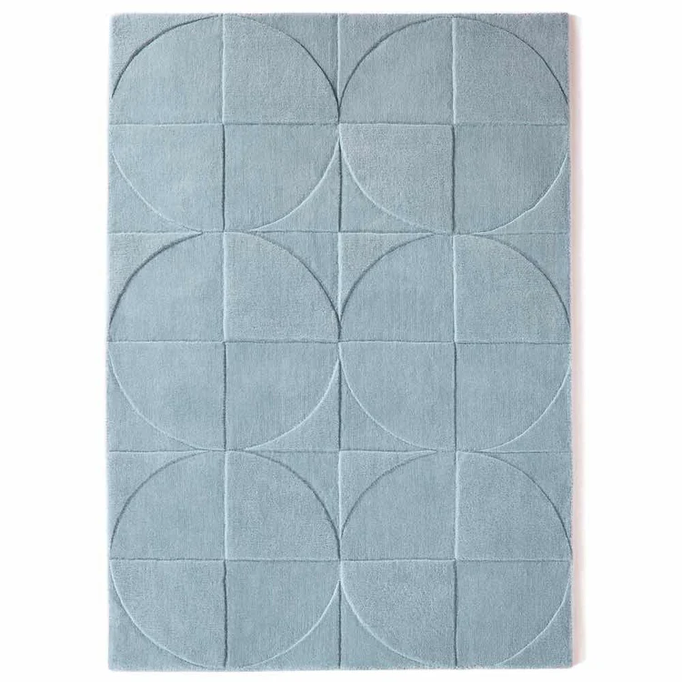 Origins Penny Steel Blue Geometric Wool Rug