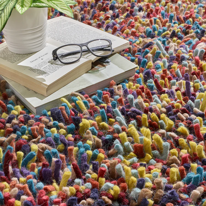 Origins Rocks Multicoloured Shaggy Pile Wool Rug