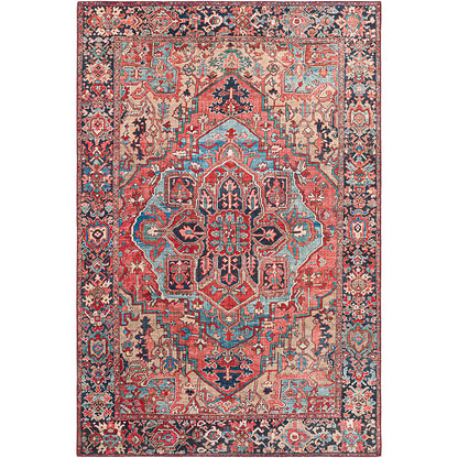 Iris Red Traditional Boho Rug