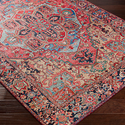 Iris Red Traditional Boho Rug