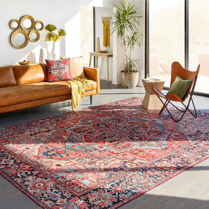 Iris Red Traditional Boho Rug