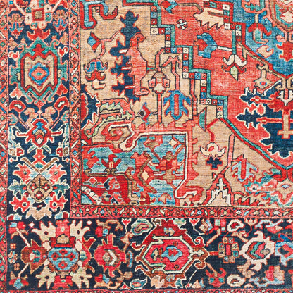 Iris Red Traditional Boho Rug