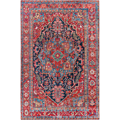 Iris Red Traditional Boho Rug