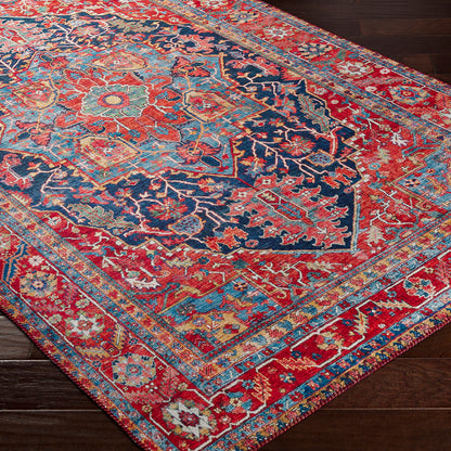 Iris Red Traditional Boho Rug