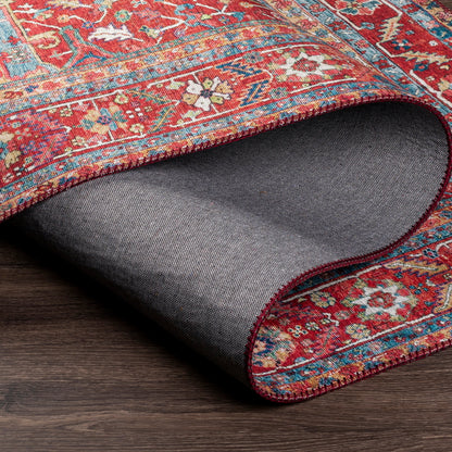 Iris Red Traditional Boho Rug