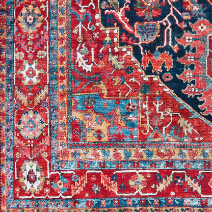 Iris Red Traditional Boho Rug