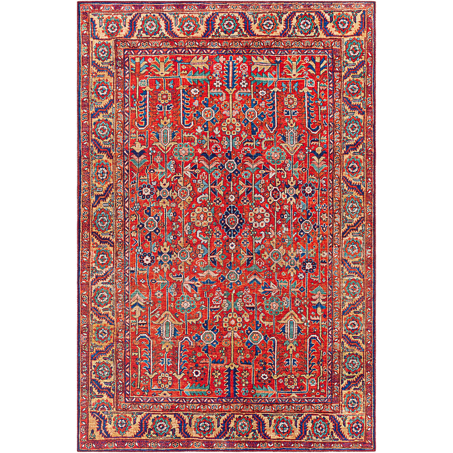 Iris Burnt Orange Traditional Boho Rug