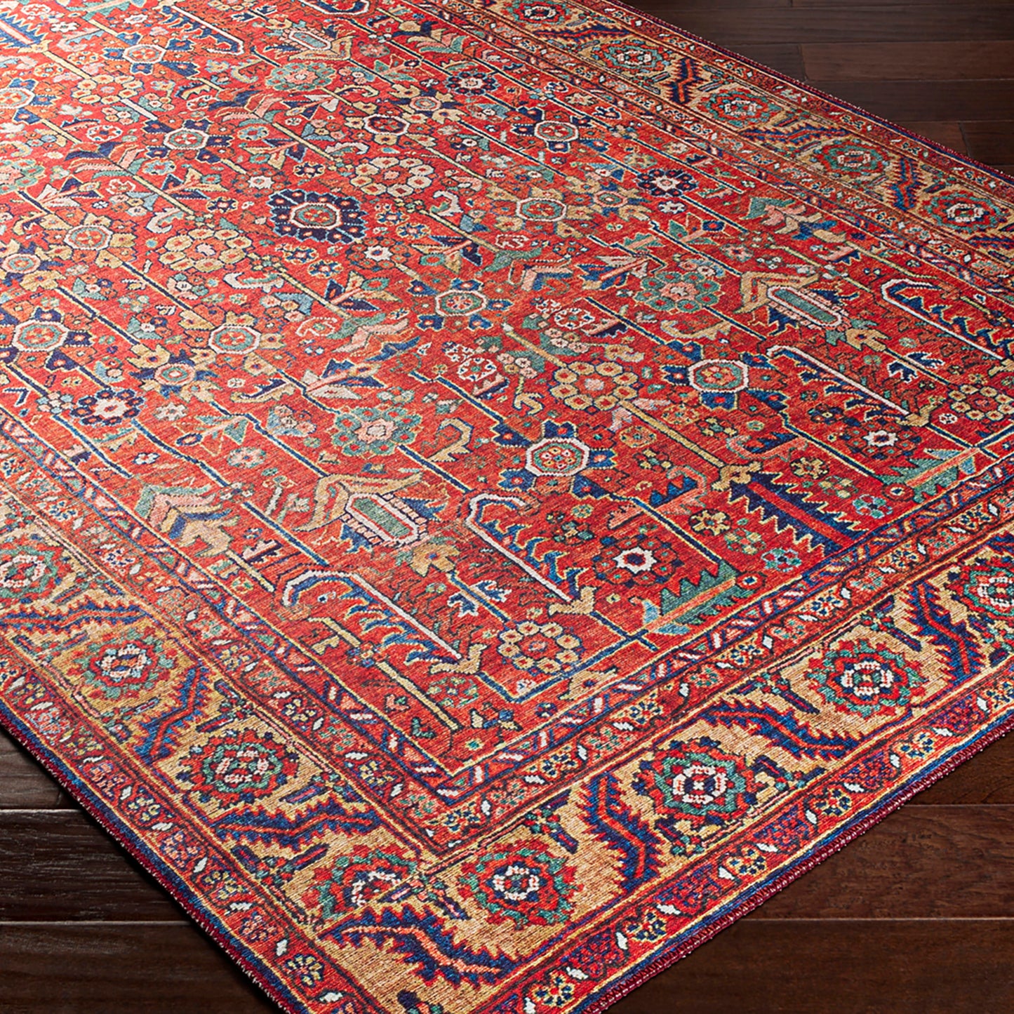 Iris Burnt Orange Traditional Boho Rug