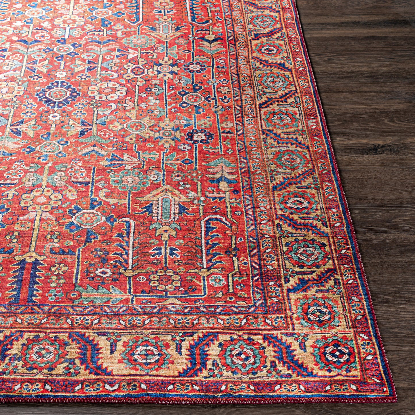 Iris Burnt Orange Traditional Boho Rug