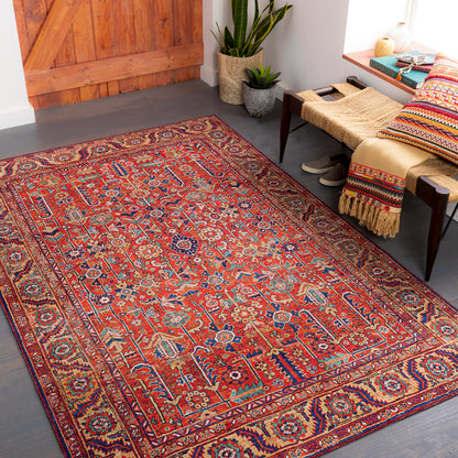 Iris Burnt Orange Traditional Boho Rug