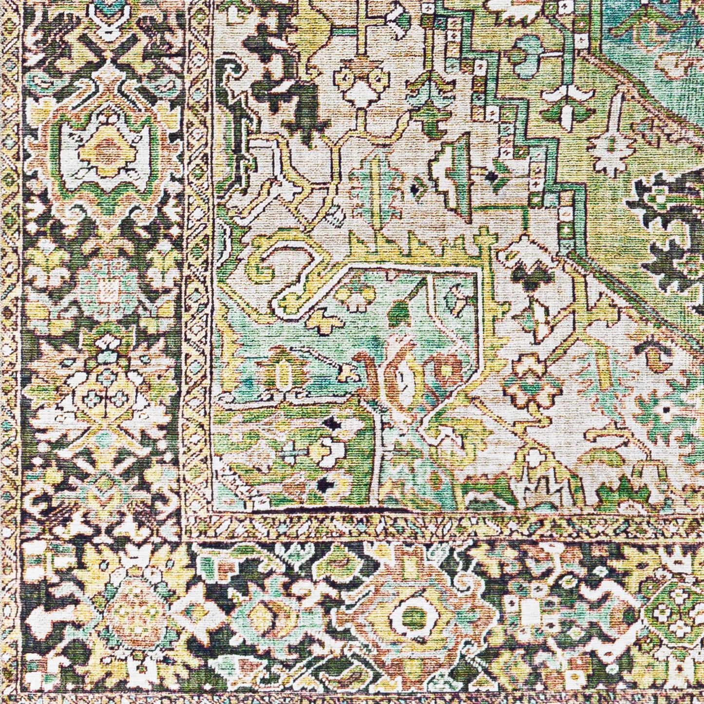 Iris Green Traditional Boho Rug