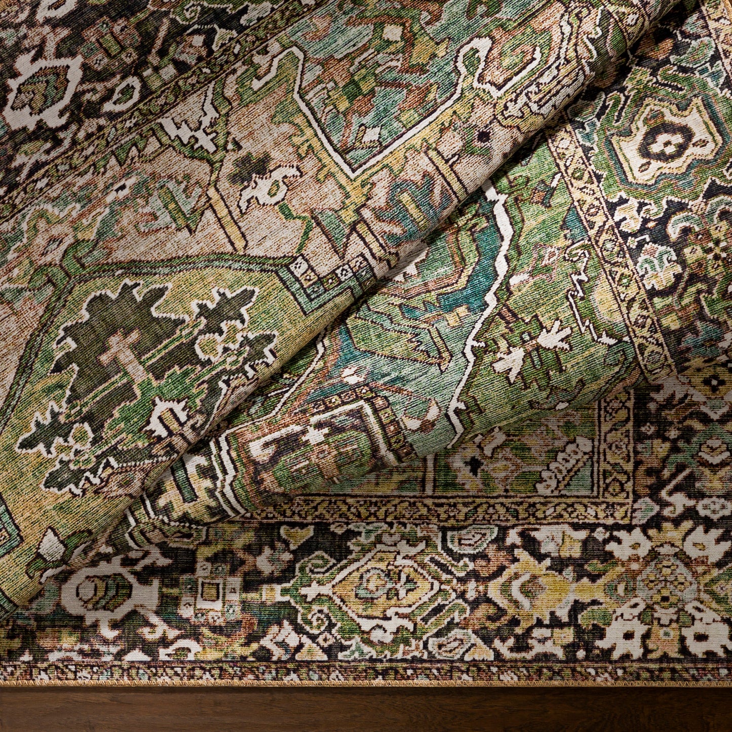 Iris Green Traditional Boho Rug