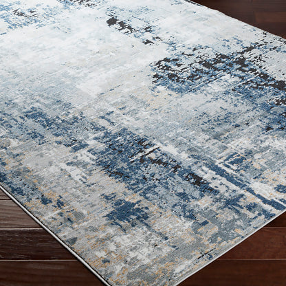 Jolie Blue Abstract Modern Marble Rug