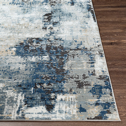 Jolie Blue Abstract Modern Marble Rug