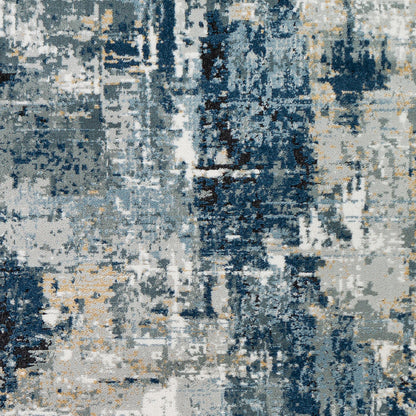 Jolie Blue Abstract Modern Marble Rug