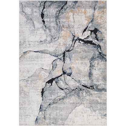 Jolie Grey Abstract Modern Marble Rug