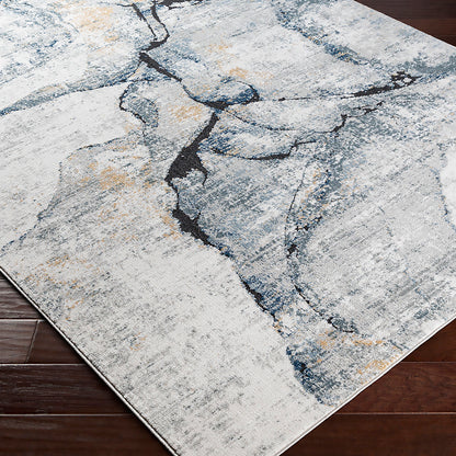 Jolie Grey Abstract Modern Marble Rug