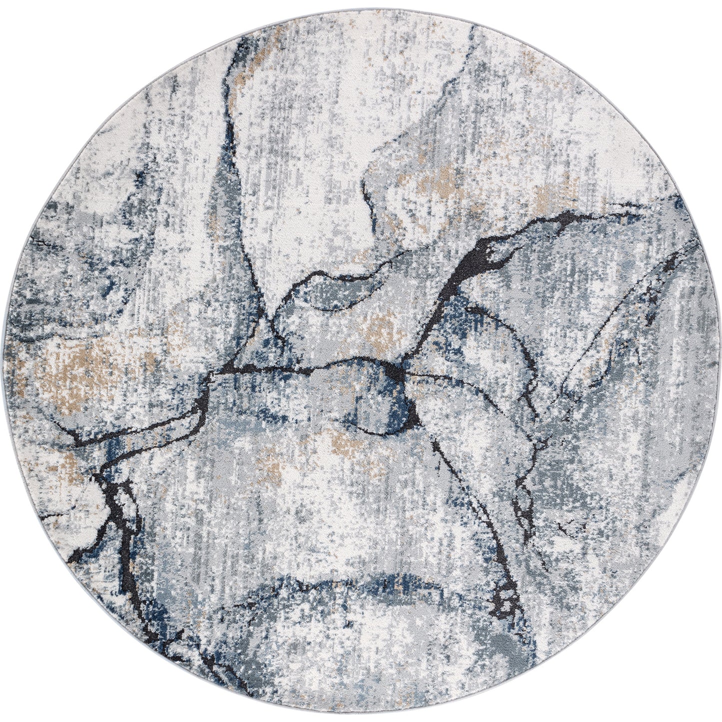 Jolie Grey Abstract Modern Marble Rug