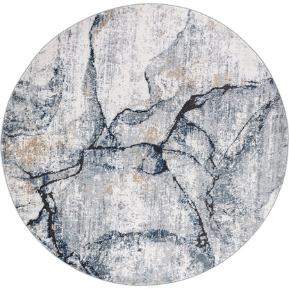 Jolie Grey Abstract Modern Marble Rug