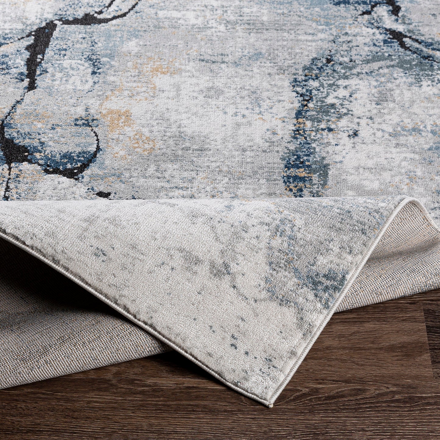 Jolie Grey Abstract Modern Marble Rug