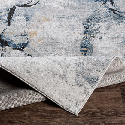 Jolie Grey Abstract Modern Marble Rug