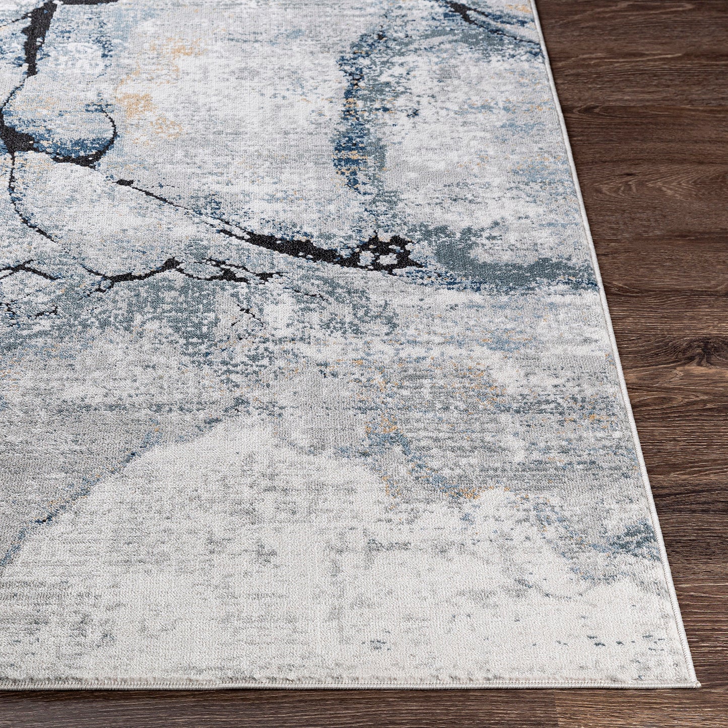 Jolie Grey Abstract Modern Marble Rug