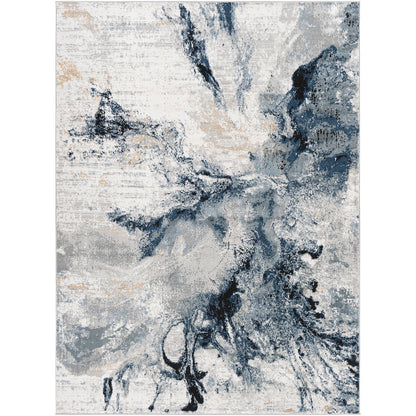 Jolie Grey Abstract Modern Marble Rug