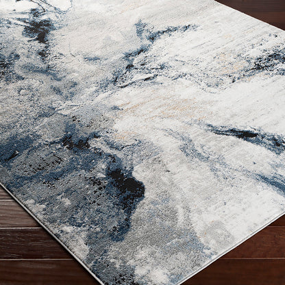 Jolie Grey Abstract Modern Marble Rug