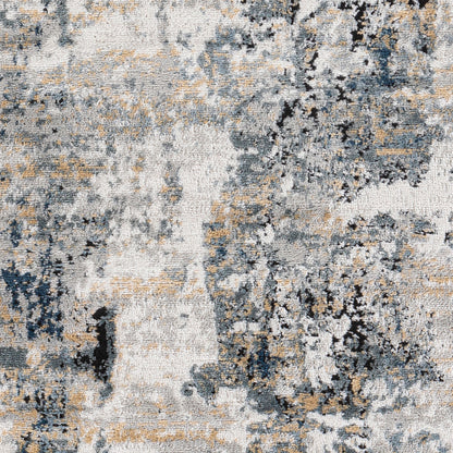 Jolie Grey and Blue Abstract Modern Marble Rug