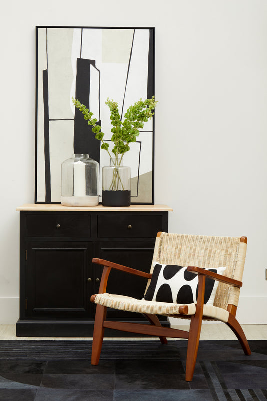 Luxury Black Genuine Cowhide Leather Deco Style Rug