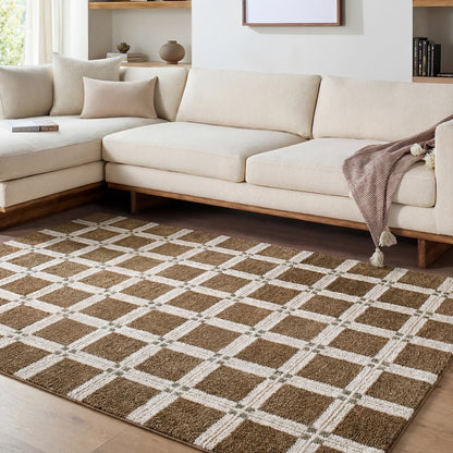 La Luna Brown Modern Graphic Rug