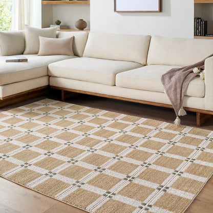 La Luna Tan Brown Modern Graphic Rug