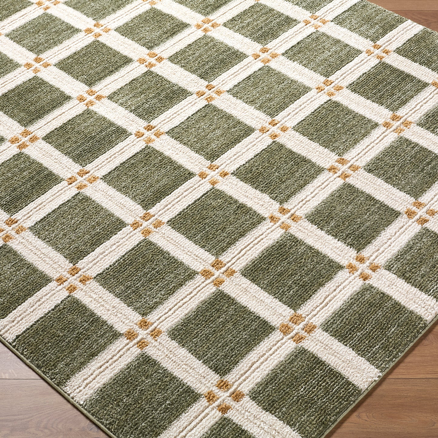 La Luna Green Modern Graphic Rug