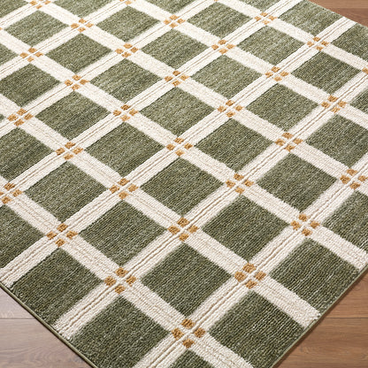 La Luna Green Modern Graphic Rug
