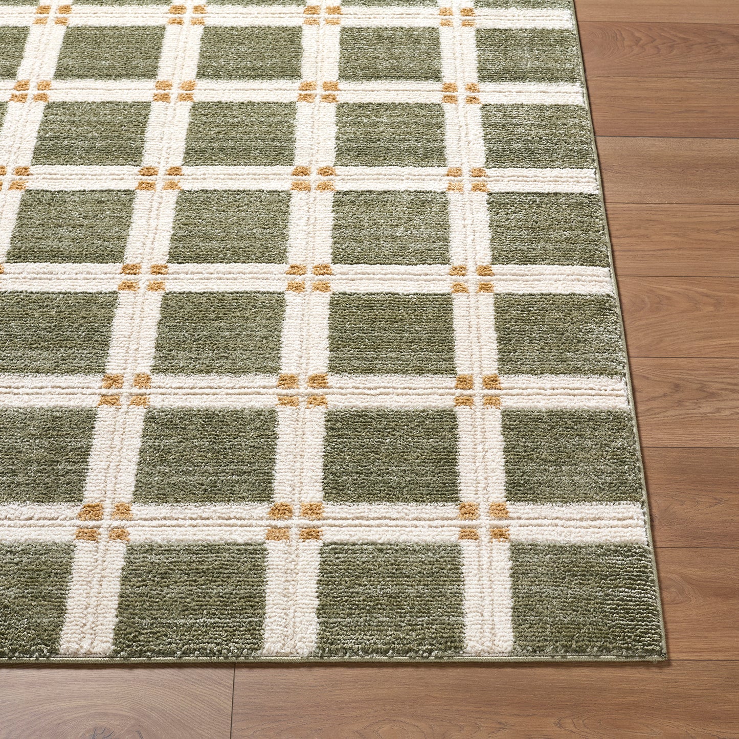 La Luna Green Modern Graphic Rug
