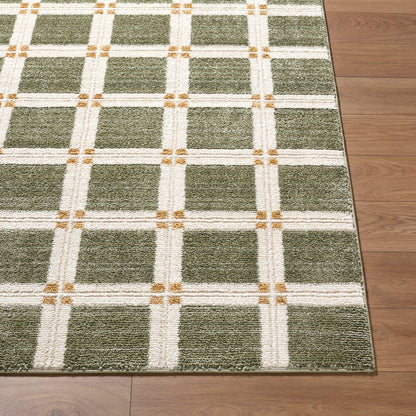 La Luna Green Modern Graphic Rug