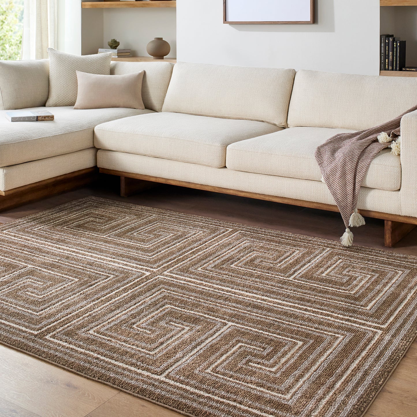 La Luna Brown Global Modern Graphic Rug