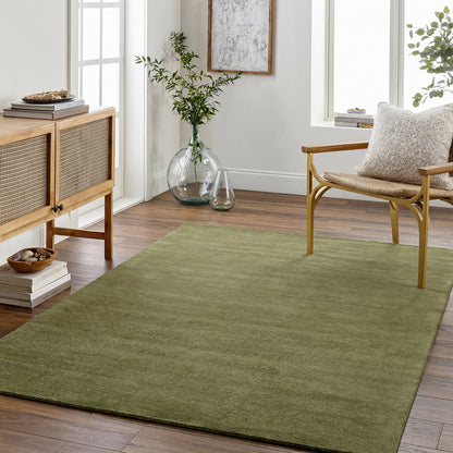 Mystique Green Modern Wool  Rug