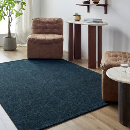 Mystique Blue Modern Wool  Rug
