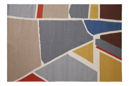 Abstract Art Inspired Geometric Modern Wool Mix Rug