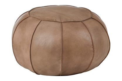Brown Leather Pouffe