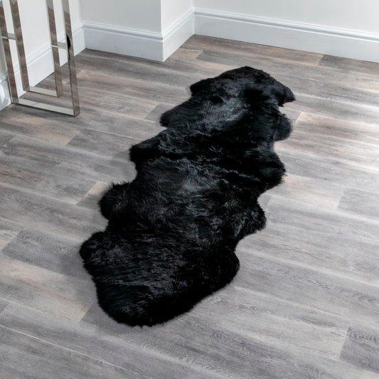 Black Double Sheepskin Rug