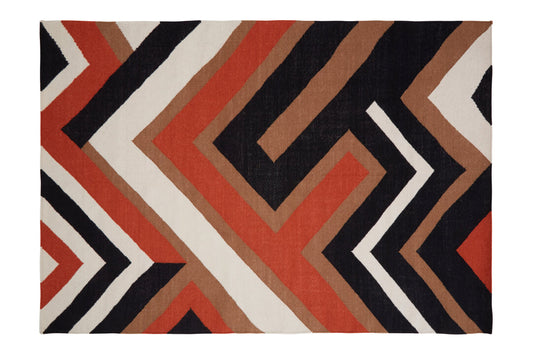 Multi-Coloured Zig Zag Pattern Rug 230cm x 160cm