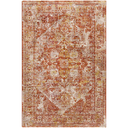 Mirabel Rust Vintage Traditional Boho Fringe Rug