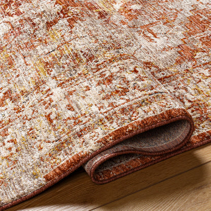 Mirabel Rust Vintage Traditional Boho Fringe Rug