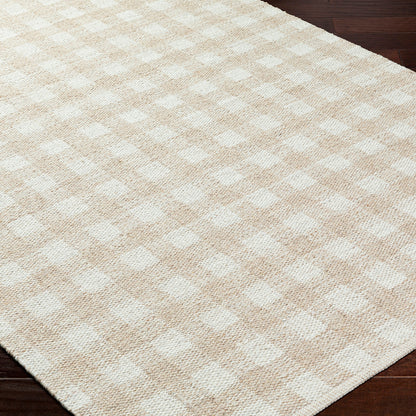 Mardin Global Beige and Cream Geometric Wool Rug