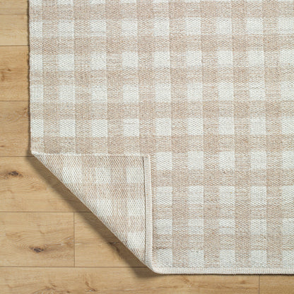 Mardin Global Beige and Cream Geometric Wool Rug