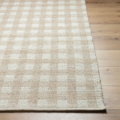 Mardin Global Beige and Cream Geometric Wool Rug